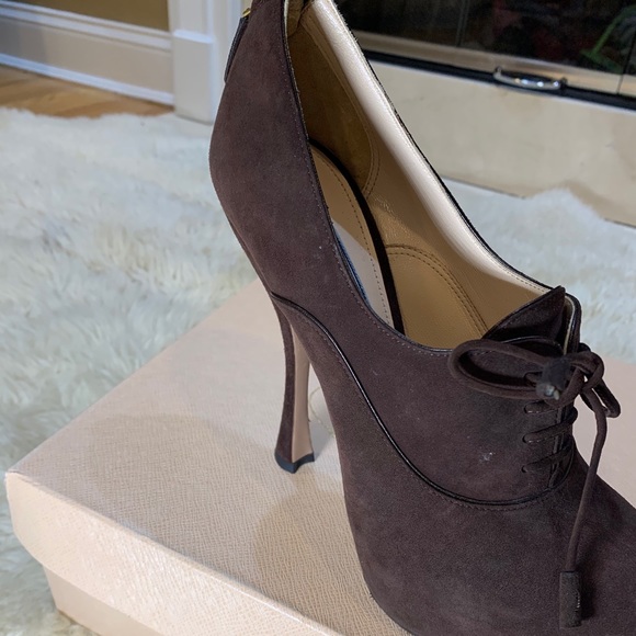 PRADA Suede Ankle Platform Booties - Picture 10 of 16